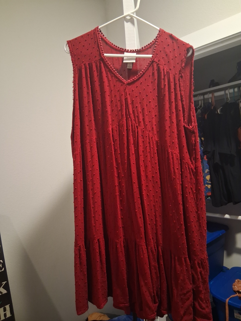 Knox Rose Sleeveless Textured Crimson V-Neck Tunic